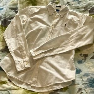 Ralph Lauren Knit Oxford Shirt in White